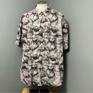 HARBOR BAY button down fish print shirt cruise resort wear men’s size 3XL
